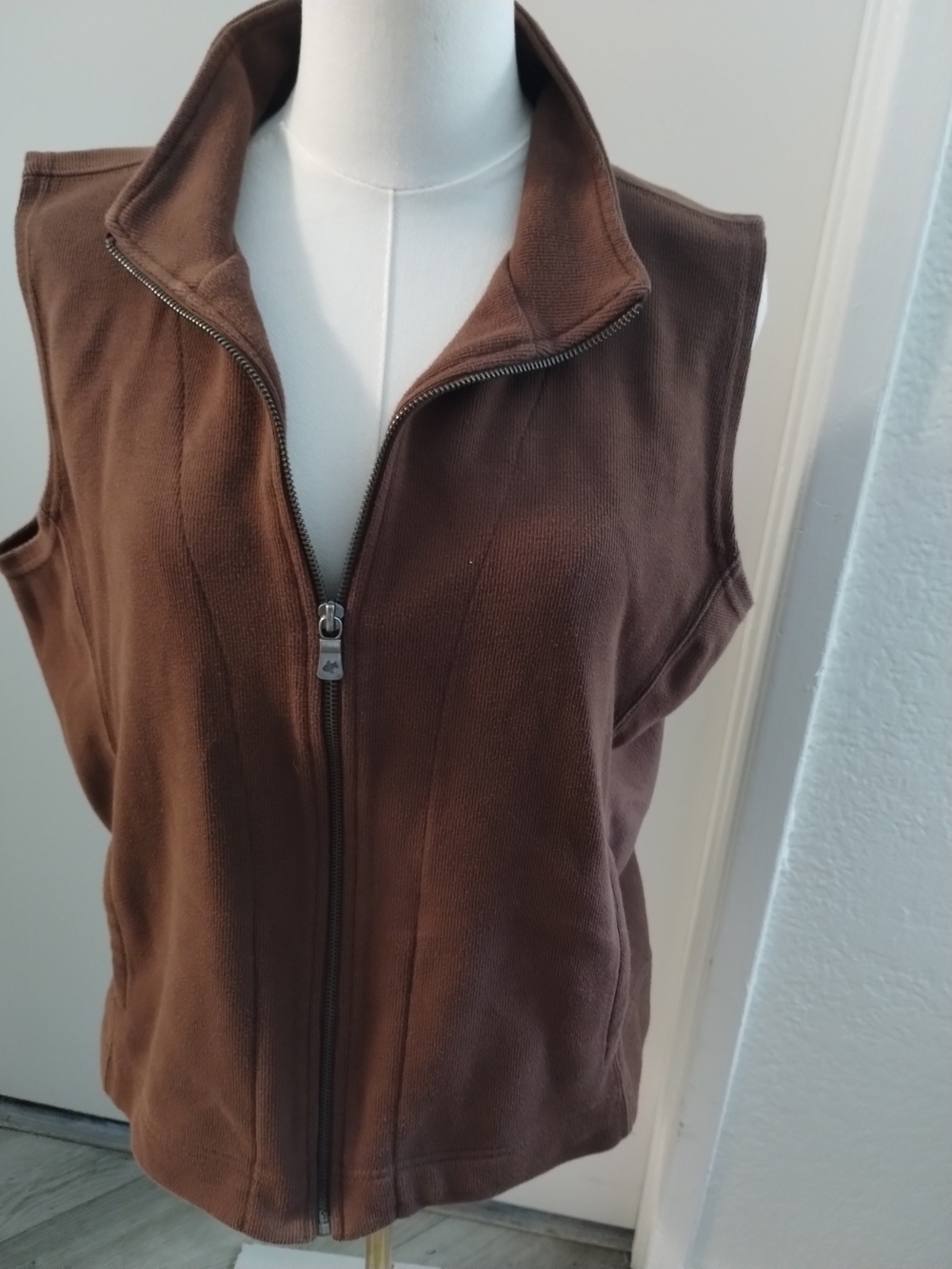 Women's Brown Full-Zip Fleece Vest